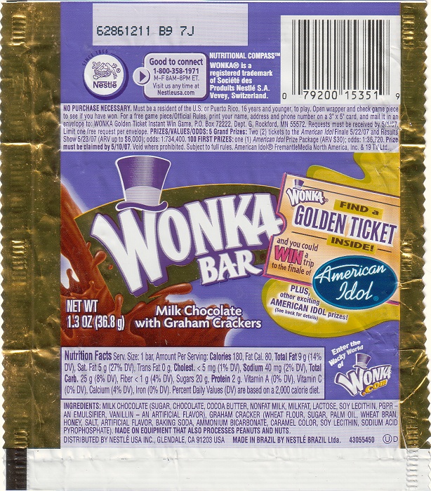 2007 Wonka – Candy Wrapper Archive